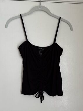 Black Draw-String Tank Top
